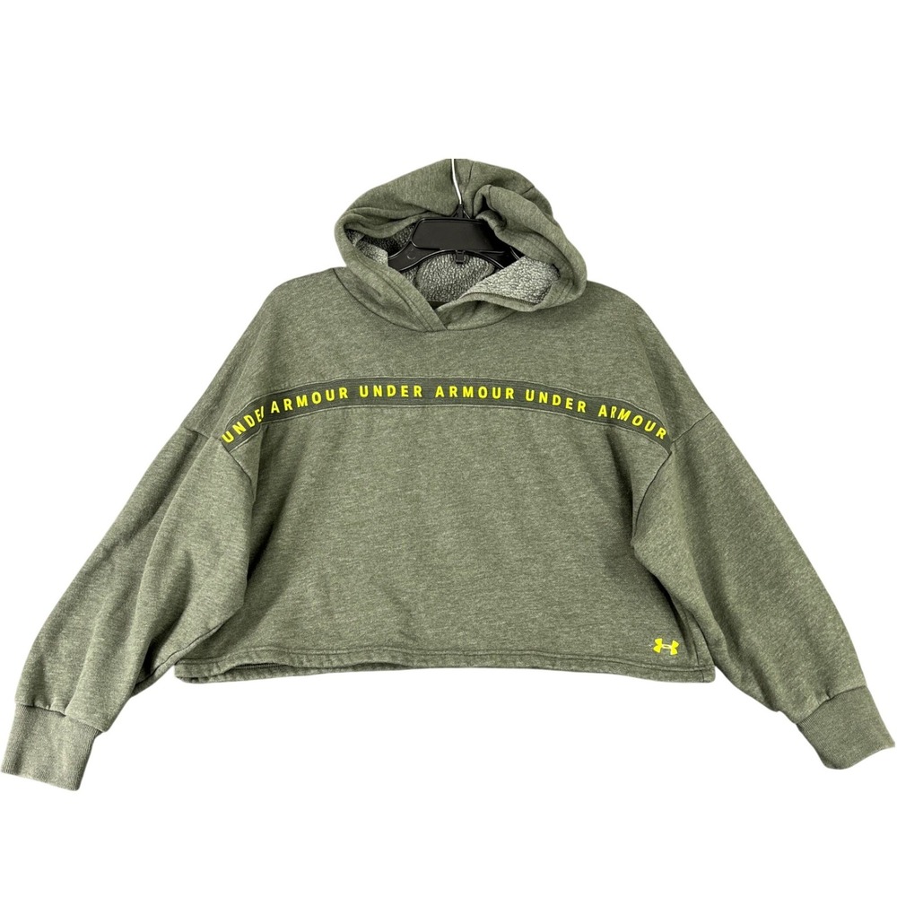 Under Armour Rival Fleece Logo Crop Hoodie Women XS Loose‎ Fit Athleisure